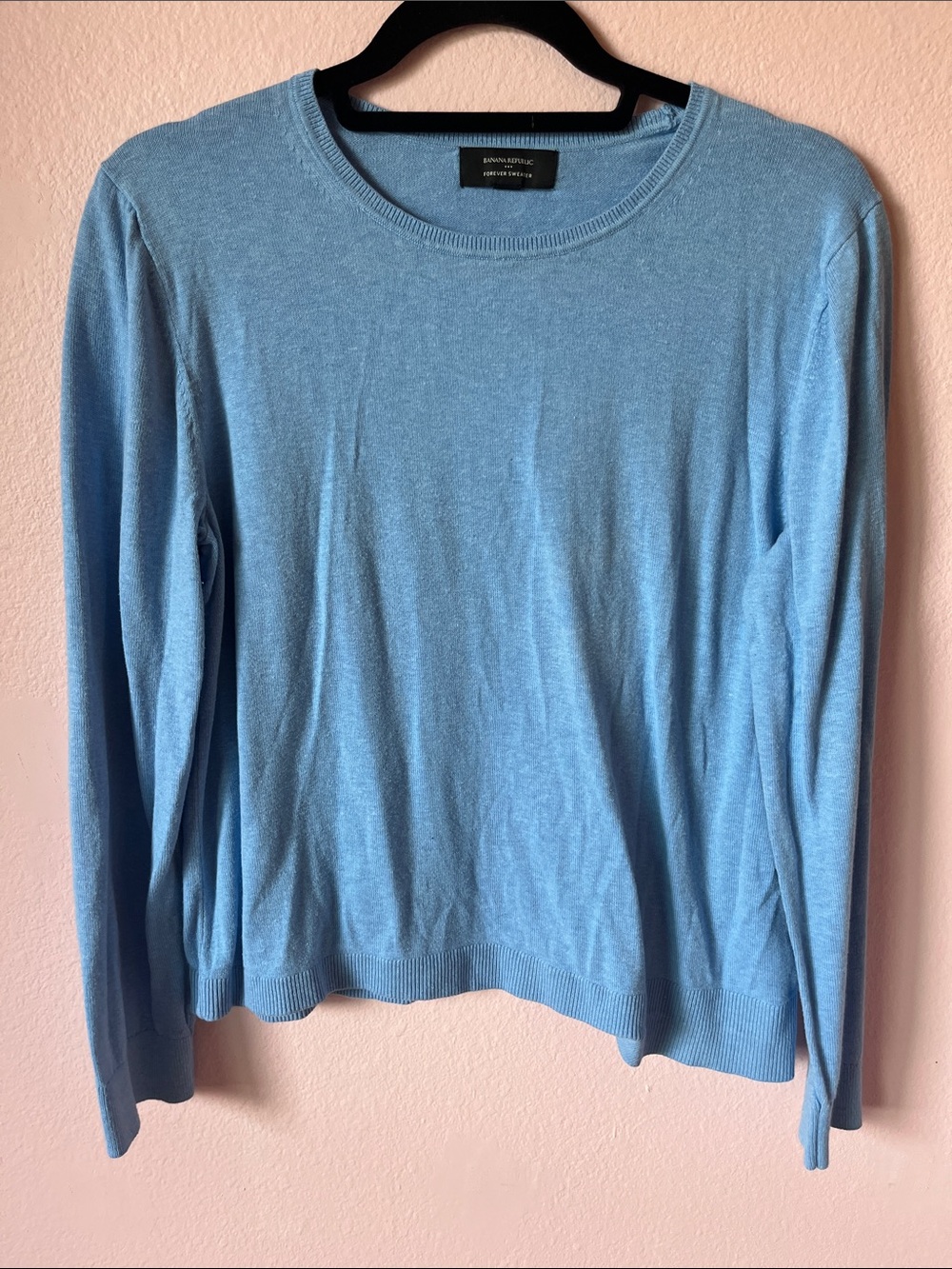 Banana Republic Factory Sky Blue Long Sleeve Crewneck Forever Sweater